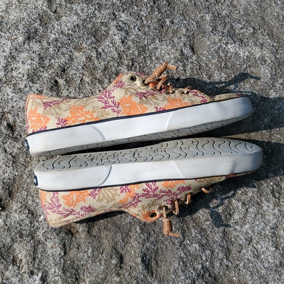 Sperry Classic CVO Sneakers Twig Pattern Tan Purple Orange Sz 9 M - Picture 5 of 13